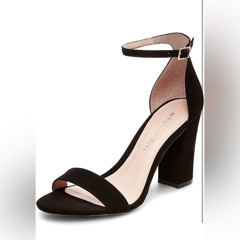 Madden Girl Beella Black Suede Sandal | Women’s Size 10 | Block Heel